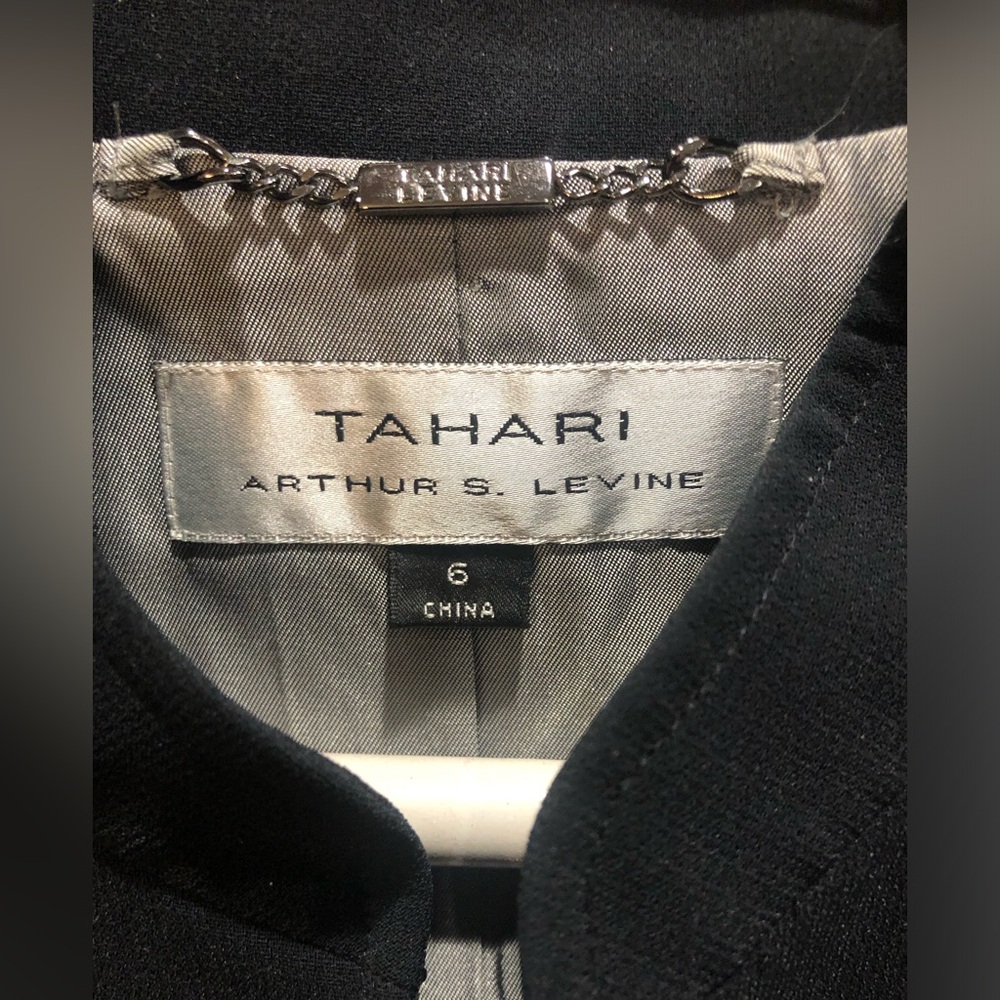 Tahari Black Military Blazer Jacket Mandarin Collar Toggle Career Workwear Sz 6 - Picture 3 of 13